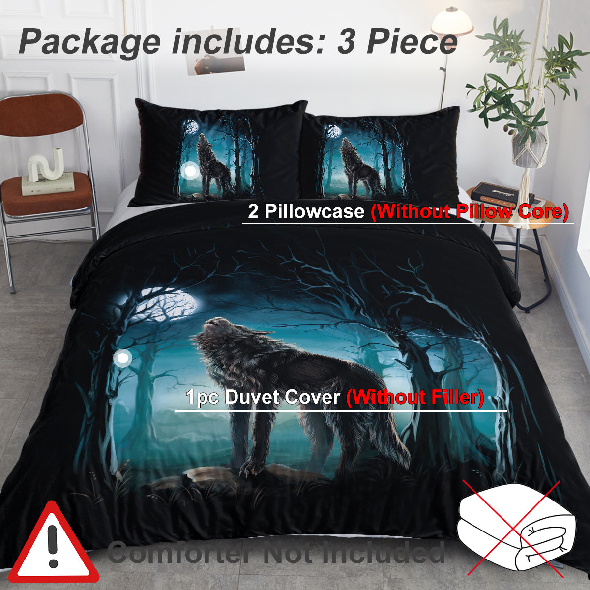 PURE PLY TEXTILES Moon Wolf Bedding | Cloud-Like Loft