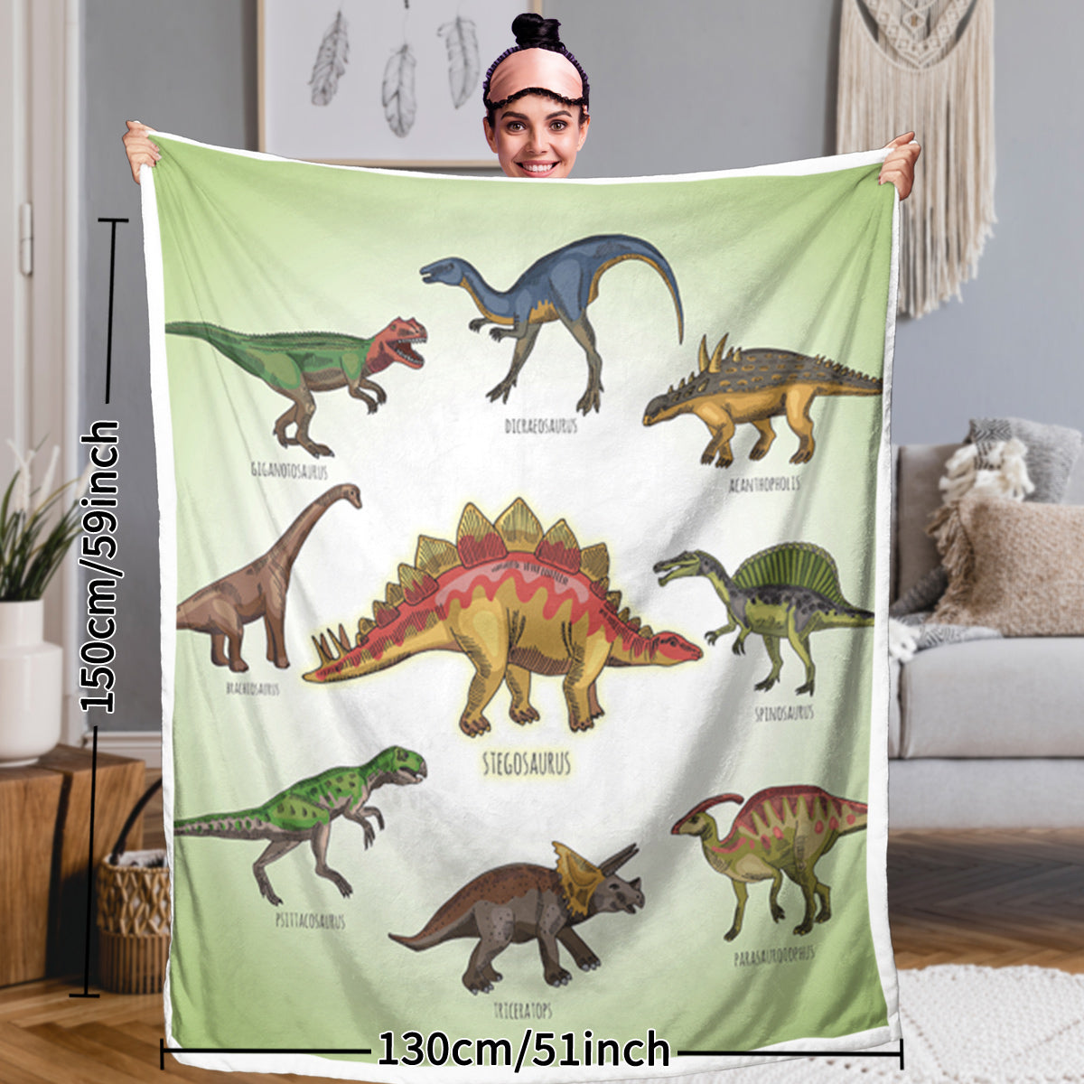 PURE PLY TEXTILES Dinosaur Family Sherpa | Layered Warmth