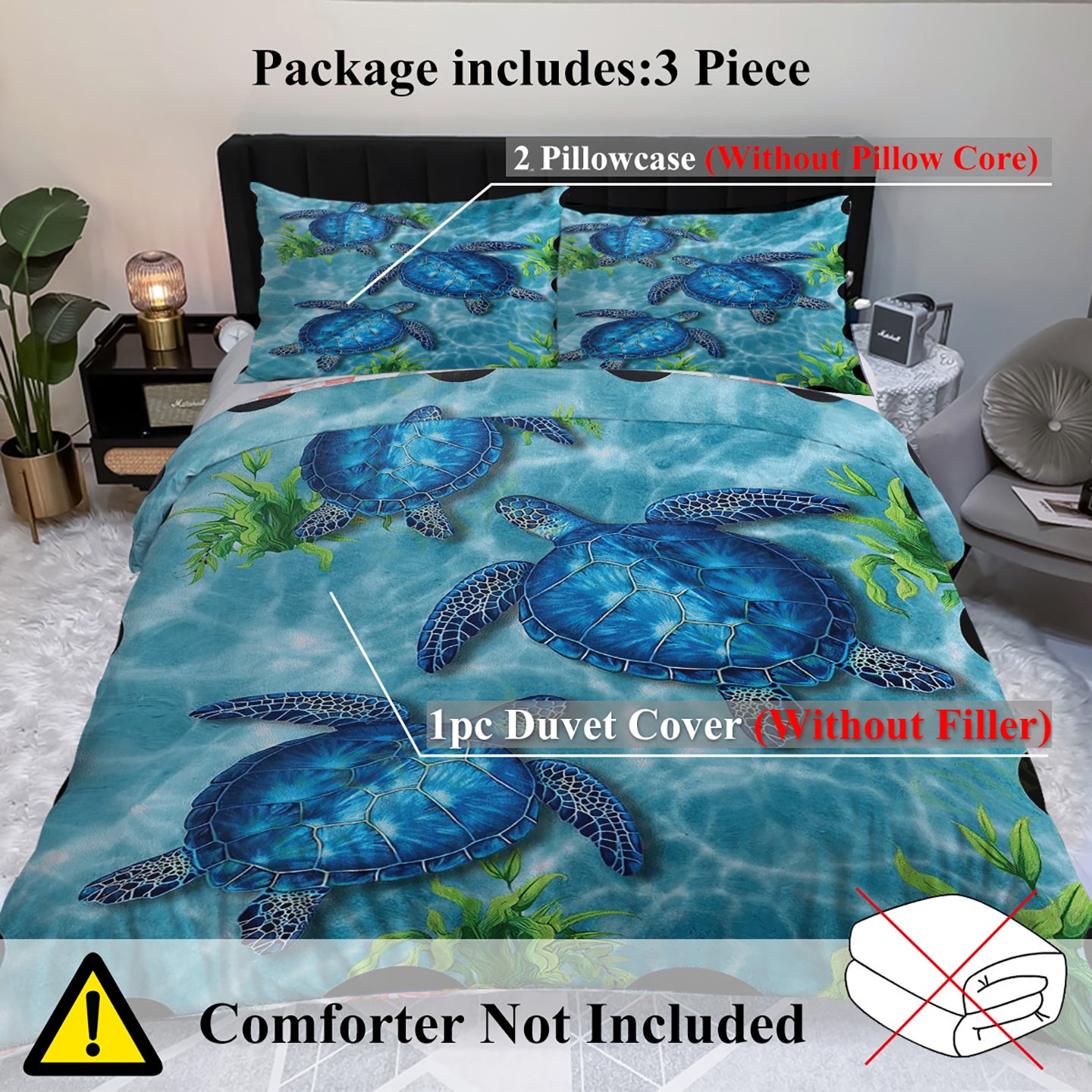 PURE PLY TEXTILES Sea Turtle Pattern | Cloud-Like Loft