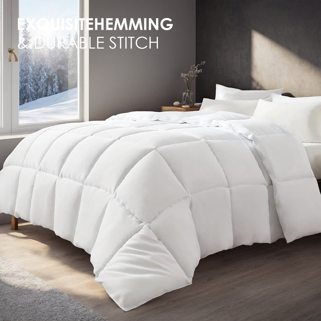 PURE PLY TEXTILES White Oversized Checkered | Layered Warmth