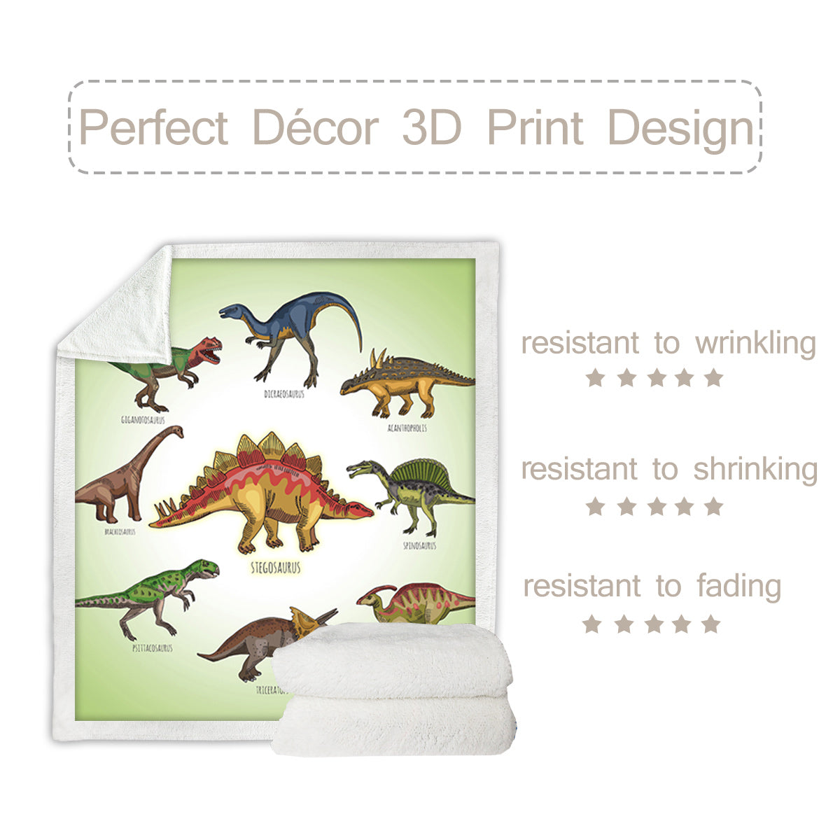 PURE PLY TEXTILES Dinosaur Family Sherpa | Layered Warmth