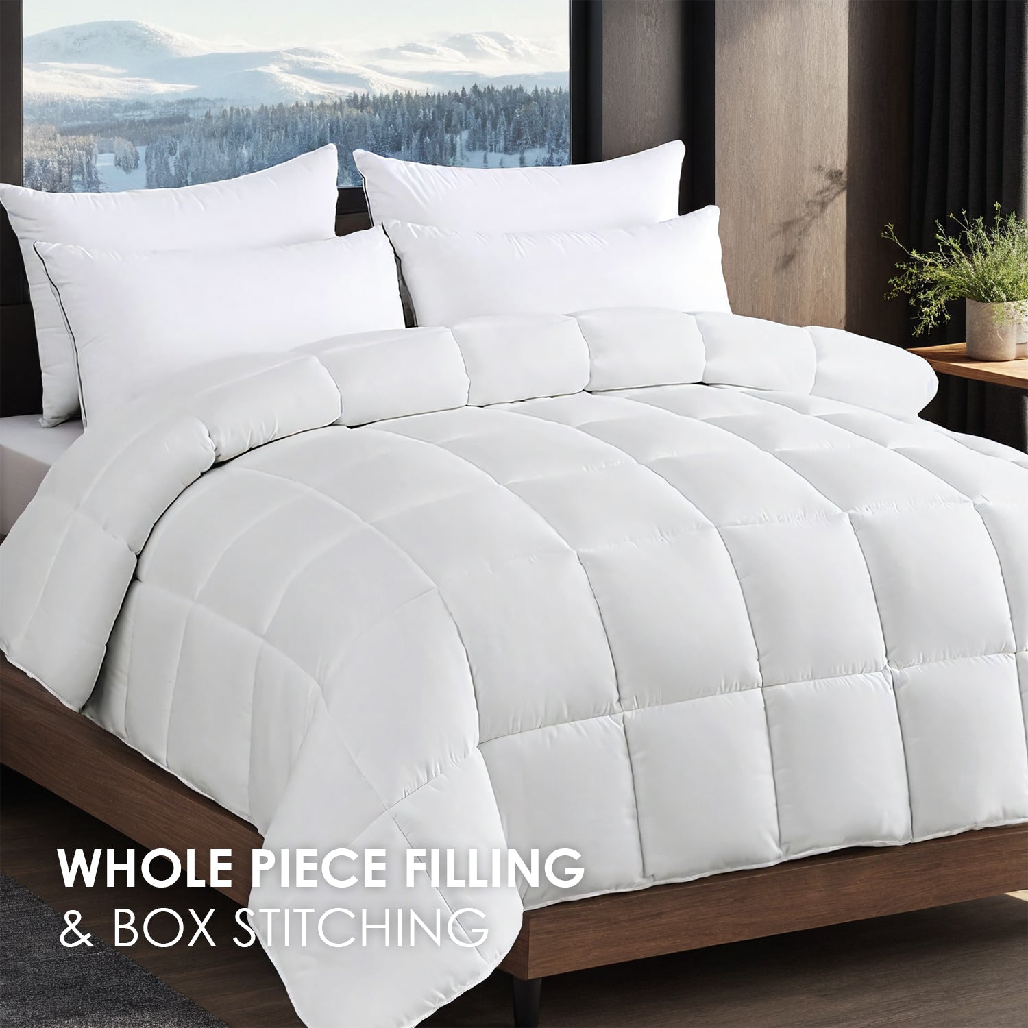PURE PLY TEXTILES White Oversized Checkered | Layered Warmth