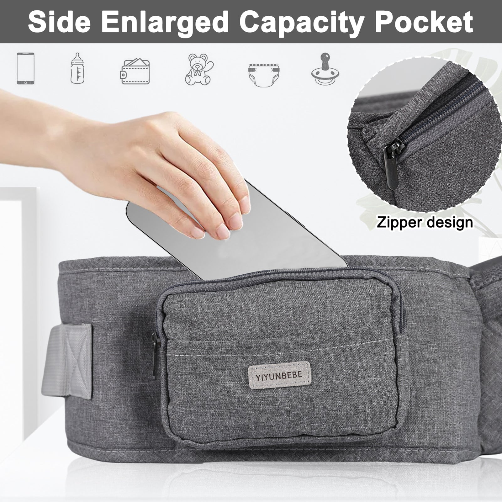 PURE PLY TEXTILES Ergonomic Hip Seat | Safe Ultra-Soft Fun
