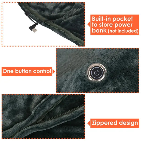 PURE PLY TEXTILES Usb Heated Blanket | Layered Warmth
