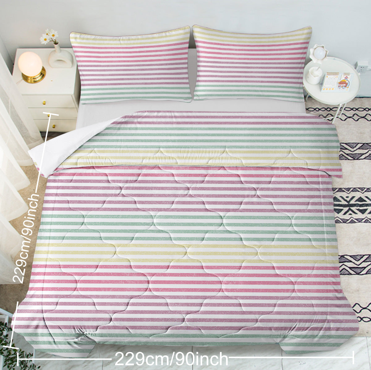 PURE PLY TEXTILES Striped Comforter Set | Orthopedic Relief