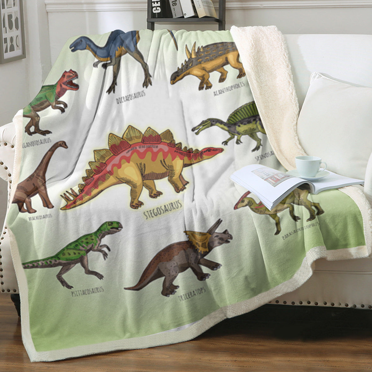 PURE PLY TEXTILES Dinosaur Family Sherpa | Layered Warmth