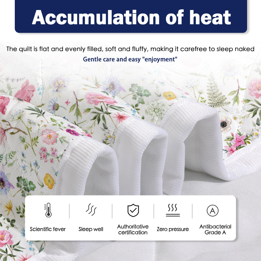PURE PLY TEXTILES Red Floral Quilt | Layered Warmth