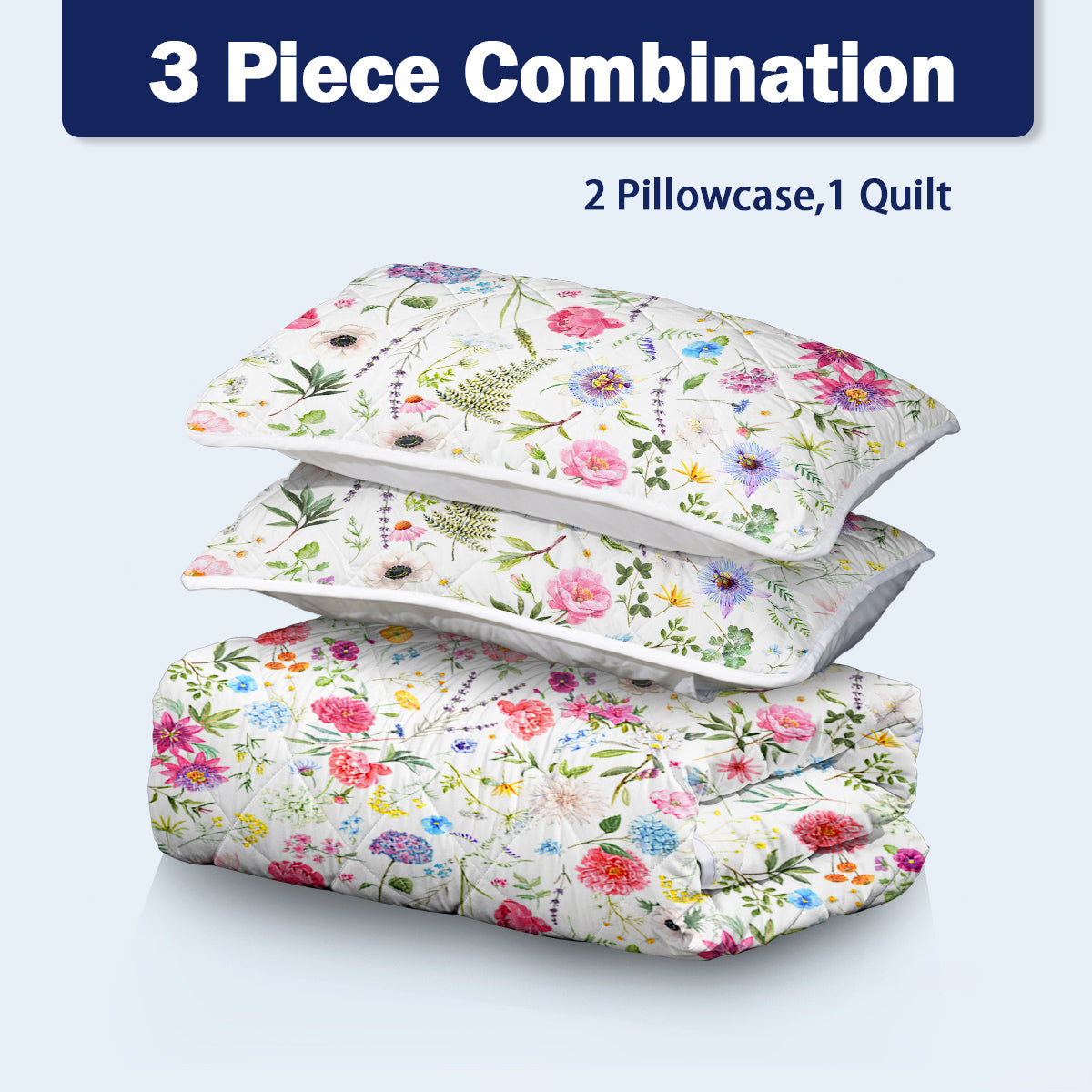 PURE PLY TEXTILES Red Floral Quilt | Layered Warmth