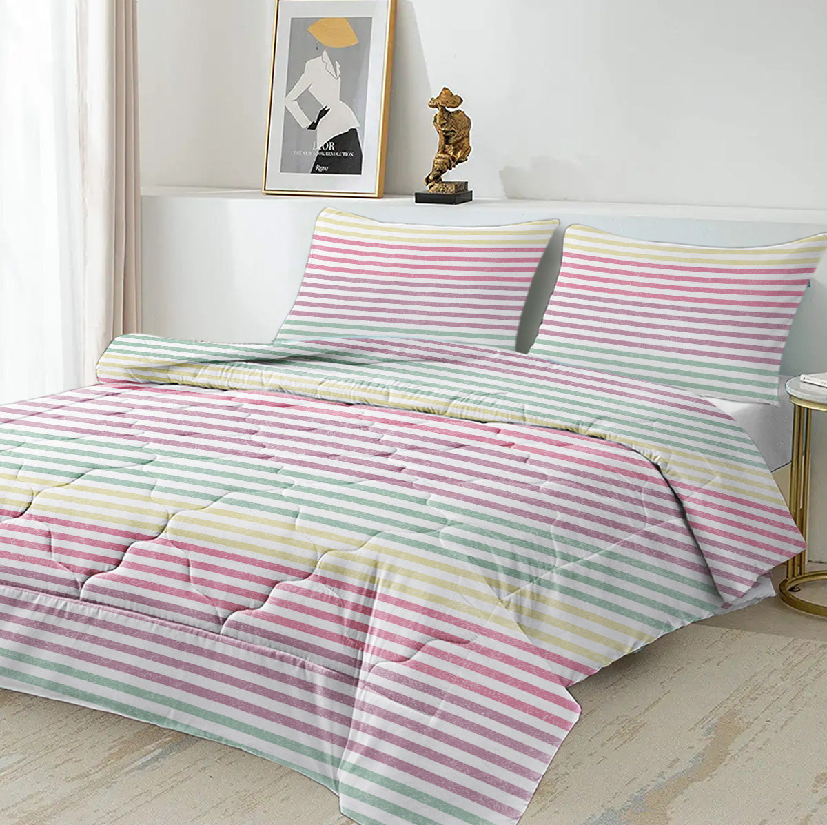 PURE PLY TEXTILES Striped Comforter Set | Orthopedic Relief