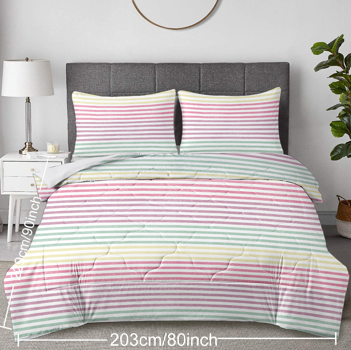 PURE PLY TEXTILES Striped Comforter Set | Orthopedic Relief