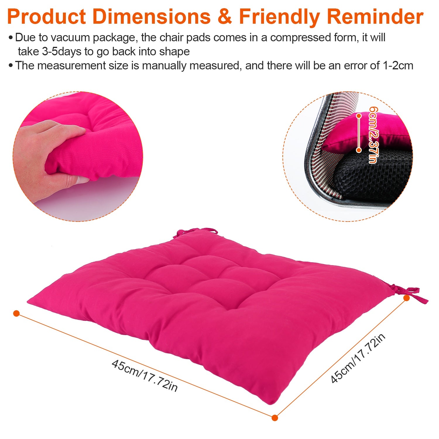 PURE PLY TEXTILES 4Pcs Chair Cushion | Ergonomic Support
