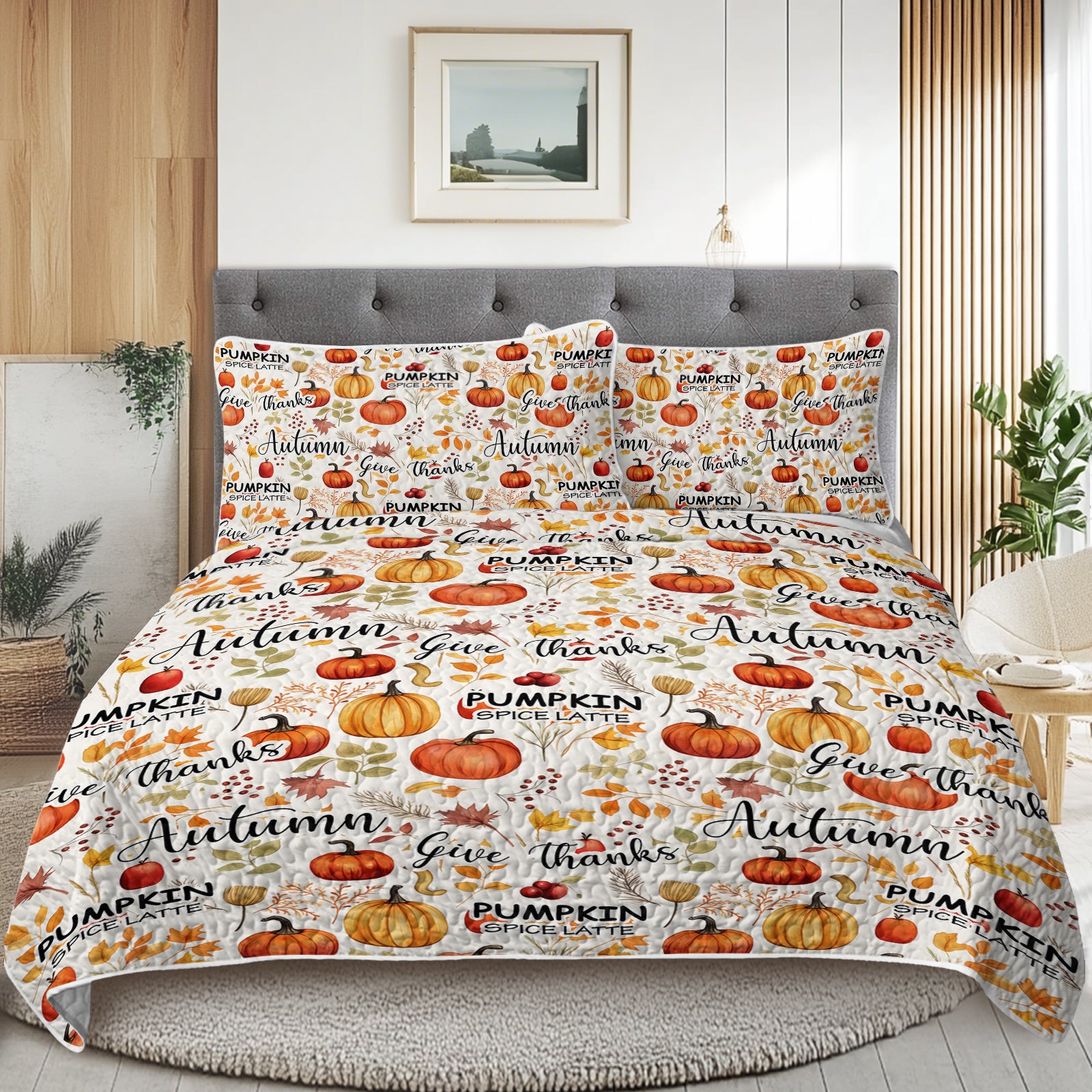 PURE PLY TEXTILES Pumpkin Autumn Leaves | Layered Warmth
