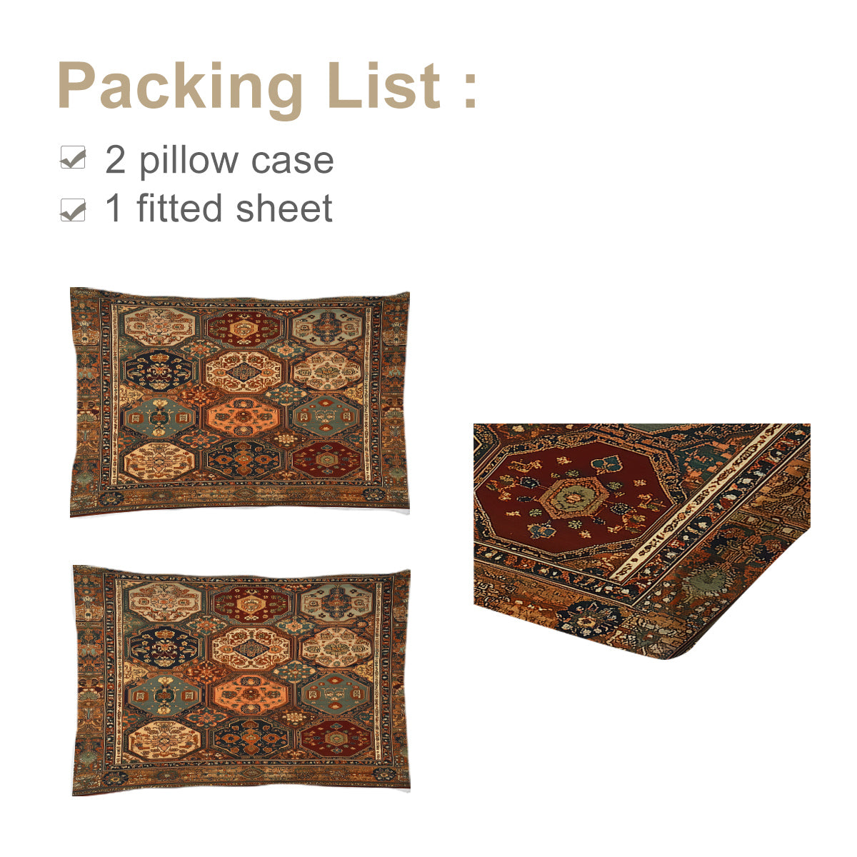 PURE PLY TEXTILES 3Pcs Retro Bohemian | Orthopedic Relief