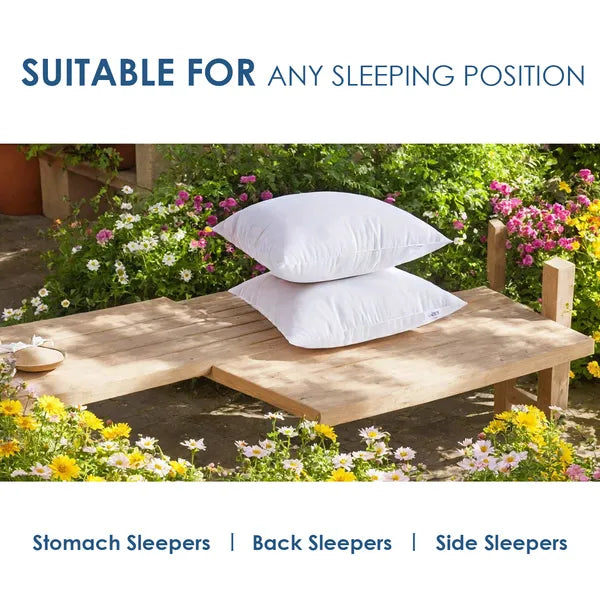 PURE PLY TEXTILES White Square Pillows | Ergonomic Support
